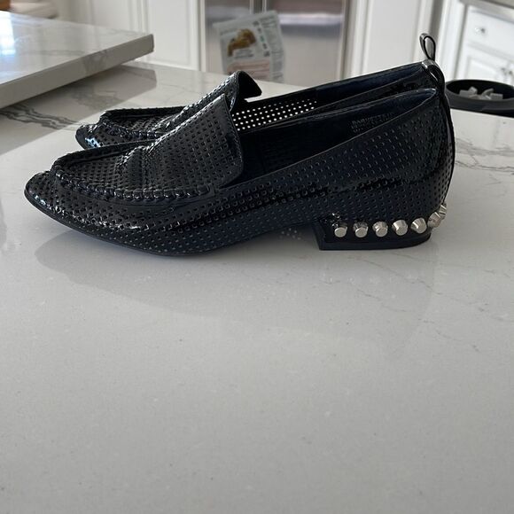 Jeffrey Campbell patent loafers within studded heel. - Picture 4 of 7